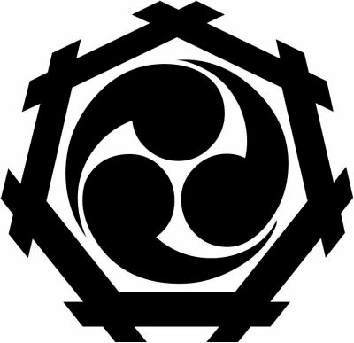 七角井筒に三つ巴・七角井筒に左三つ巴