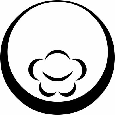 月輪に総覗き爪形梅