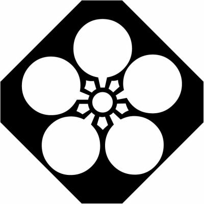 隅切り石持ちに地抜き梅鉢・隅切り石持ちに地抜き加賀梅鉢