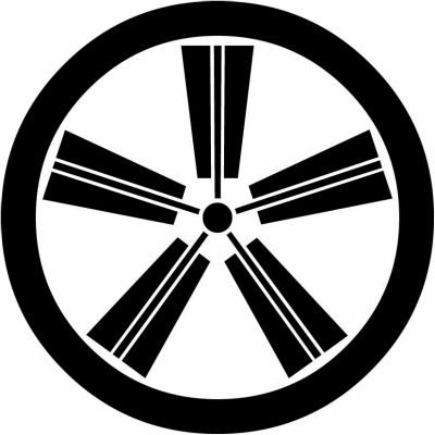 丸に五本扇車