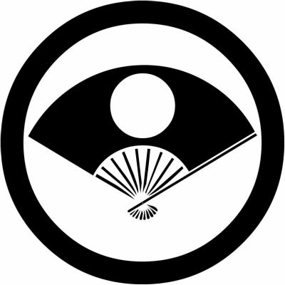 丸に日の丸十本骨扇