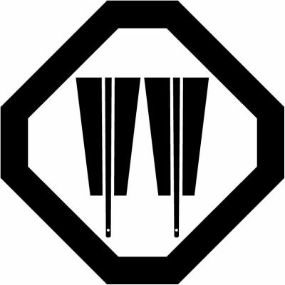 隅切り角に並び扇