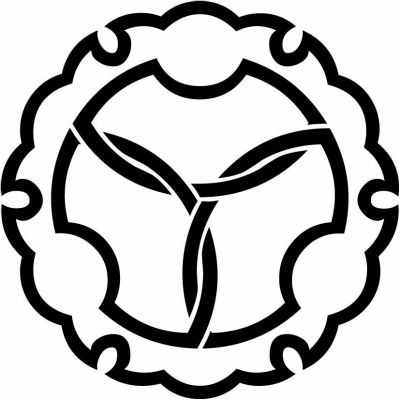 雪輪に陰三つ組み地紙