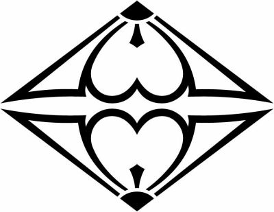 陰二つ割り剣片喰菱・陰対い剣片喰菱