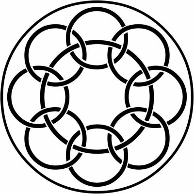 細輪に釜敷九曜