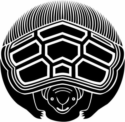 真向き亀（２）［細め］