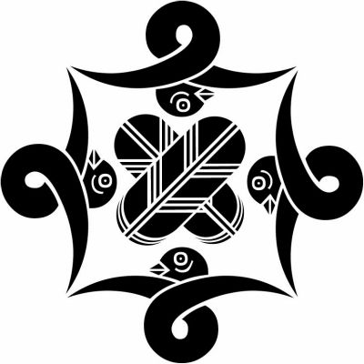 四つ結び雁金に違い鷹の羽・重ね四つ結び雁金に違い鷹の羽