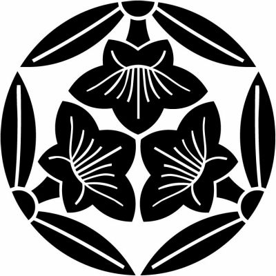 三つ割り三つ葉花桔梗