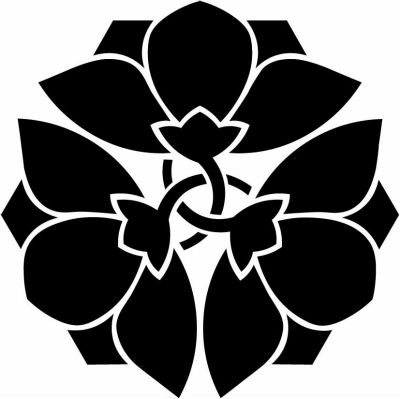 軸違い三つ横見桔梗