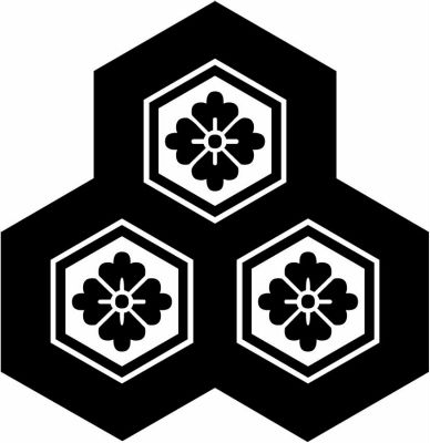 持ち合い三つ盛り亀甲に花角