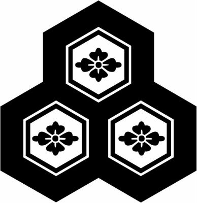 持ち合い三つ盛り亀甲に花菱