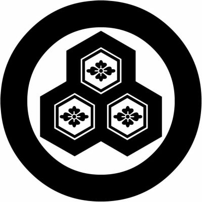 太丸に持ち合い三つ盛り亀甲に花菱