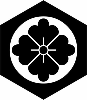 鉄砲亀甲に花角・六角鉄砲に花角