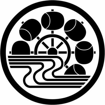 中輪に水車に水・中輪に柄杓車に水・中輪に槌車に水・中輪に水に槌車