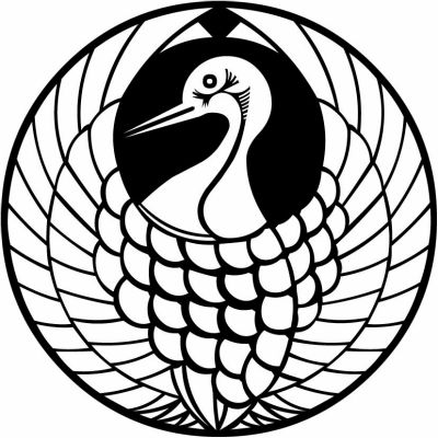 石持ち地抜き鶴の丸