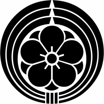 熨斗輪に八重梅