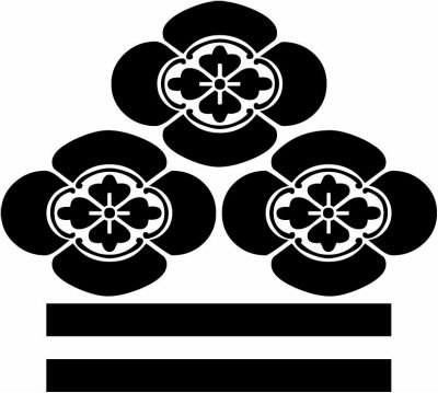 三つ盛り木瓜に二つ引き