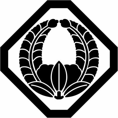 隅切り角に上がり藤