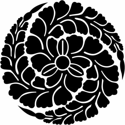 軸付き右三つ藤巴