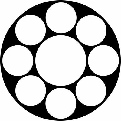 石持ち地抜き九曜・石持ちに九曜