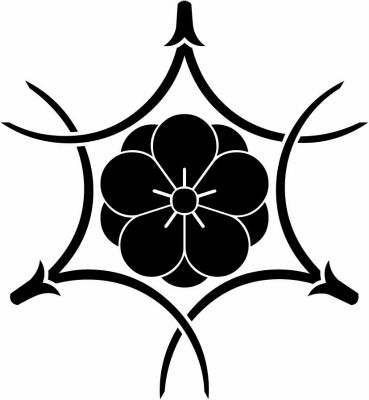 三つ組み松葉に八重梅・三つ繋ぎ松葉に八重梅