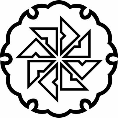 雪輪に陰四つ目車