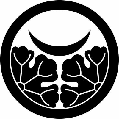 丸に割り夕顔の葉に月・丸に夕顔の葉に月