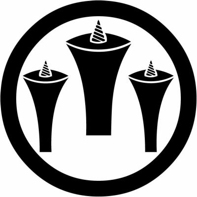 丸に三つ盛り蝋燭