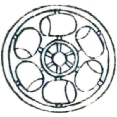 丸に六つ水車・丸に六つ柄杓車・丸に六つ槌車