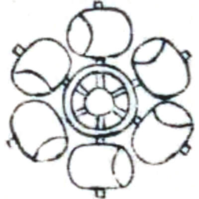 六つ水車・六つ柄杓車・六つ槌車