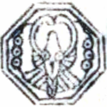 隅切り角に浮線蝶