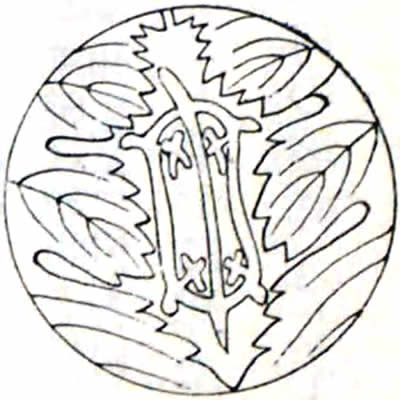 桑葉に亀の字崩し