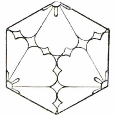 三つ割り五角唐花