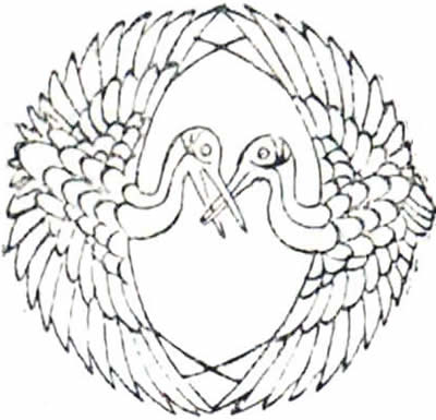 咬み合い鶴の丸