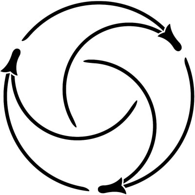 三つ追い松葉の丸