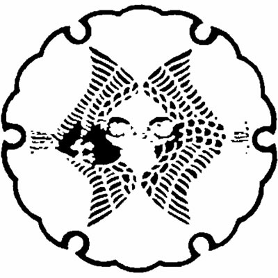 雪輪に対い雀（３）