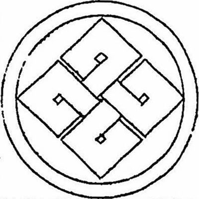 丸に結び四つ目