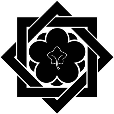 組み角に裏八重梅・組み合い角に裏八重梅