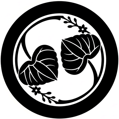 丸に花付き追い葵