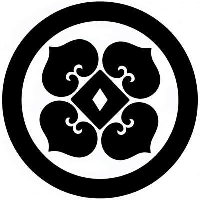 丸に四つ裏葵に鍔