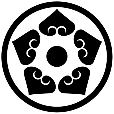 丸に軸無し五つ裏葵