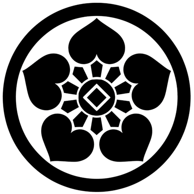 丸に幼剣五つ裏葵