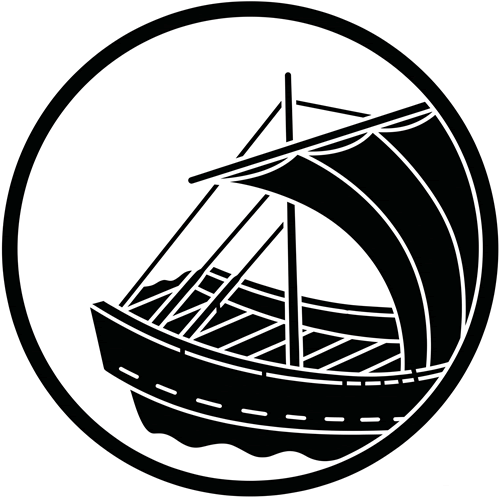 糸輪に帆掛け船