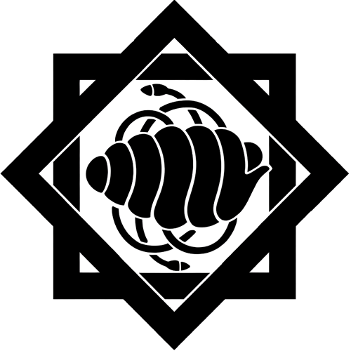 組み合い角に法螺貝