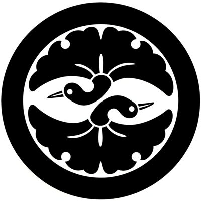 丸に上下対い銀杏鶴