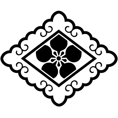 唐草菱内に覗き梅鉢