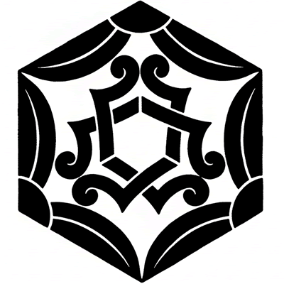 亀甲笹に三つ組み琴柱