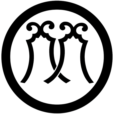 丸に二つ立ち琴柱