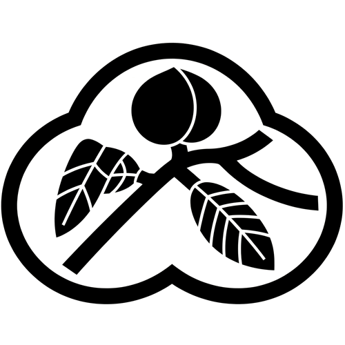 州浜形に枝付き桃