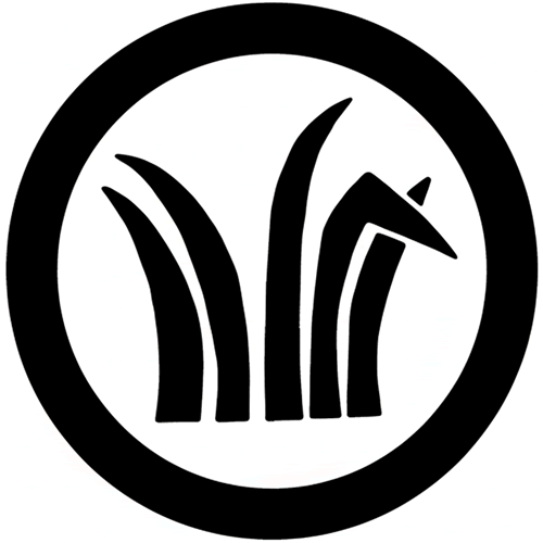 丸に折れ菖蒲の葉